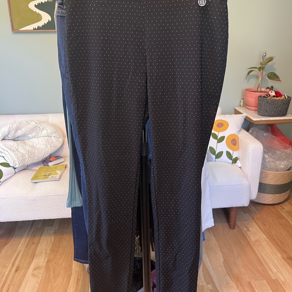 Tommy Hilfiger Black Polka Dot Cropped Pants